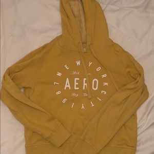 Yellow Fleece Aeropostale Cropped Hoodie